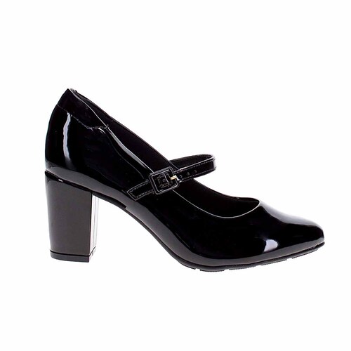 Zapatilla Tacón Grueso en Charol Modare con Hebilla para Mujer