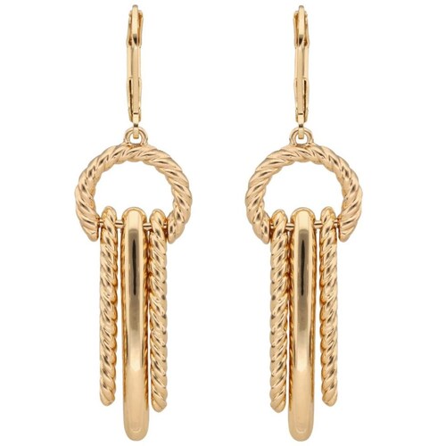 Aretes Dorado Piedra Pulido Largos