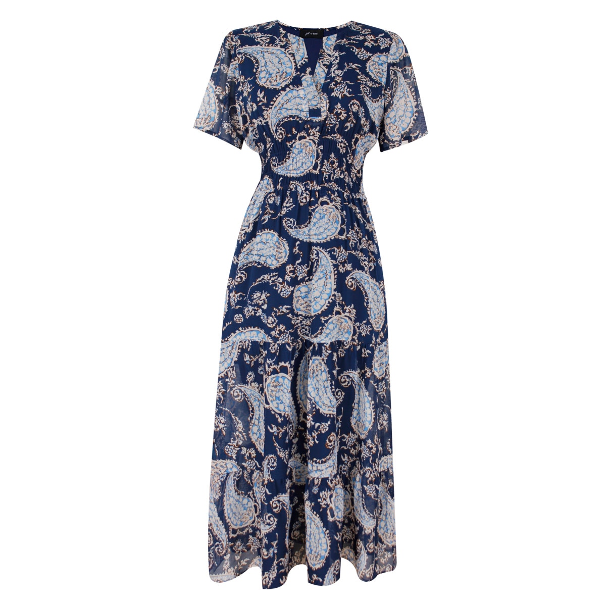 Vestido Escote en V Estampado Just By Basel para Mujer Petite
