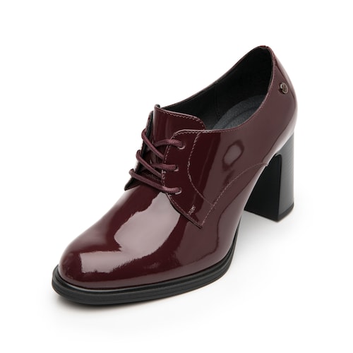 Zapato Derby con Tacón Flexi Mariela en Charol para Mujer