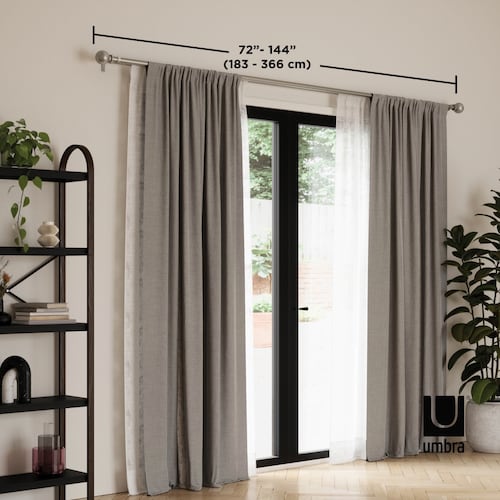 Cortinero Doble Umbra Bolas 180-365Cm Plateado