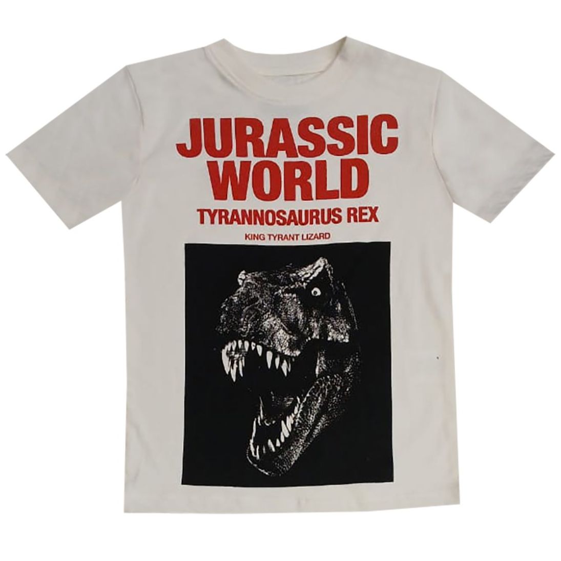 Playera Beige de Manga Corta Jurassic World para Niño