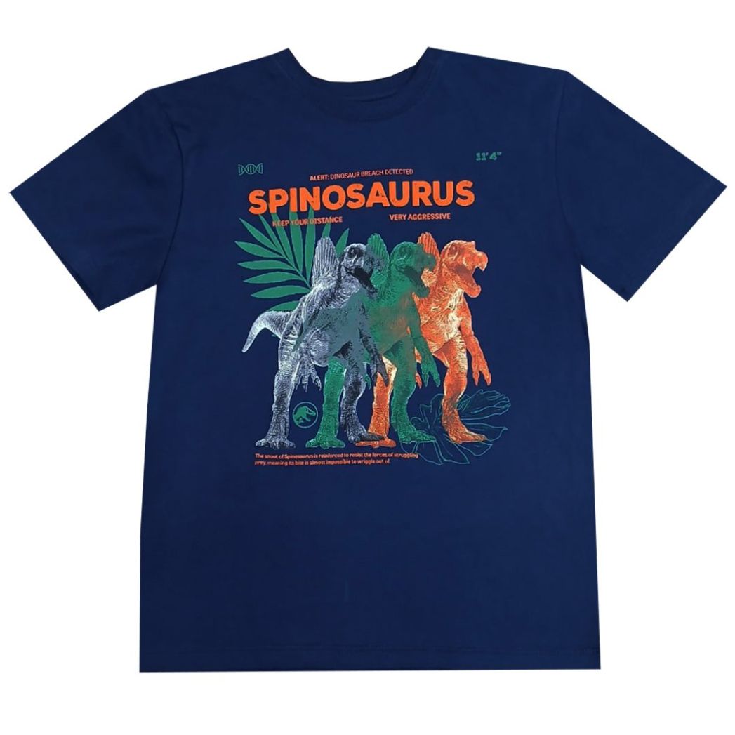 Playera Azúl de Manga Corta Jurassic World para Niño