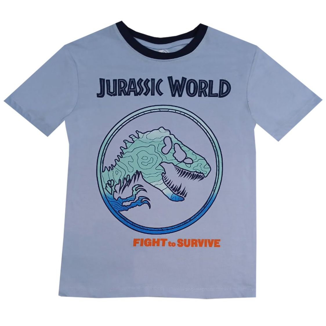 Playera Azúl Cielo de Manga Corta Jurassic World para Niño