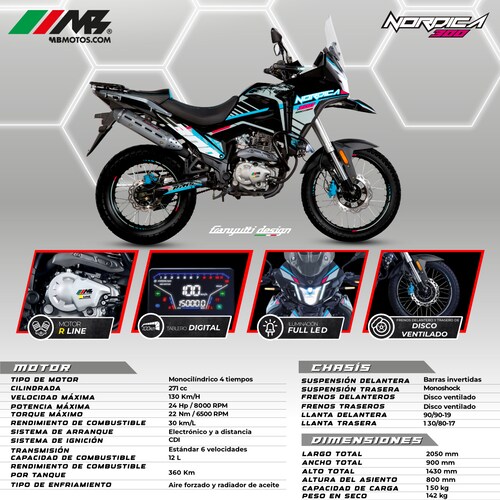 Motocicleta Nórdica Performance 300 Azul