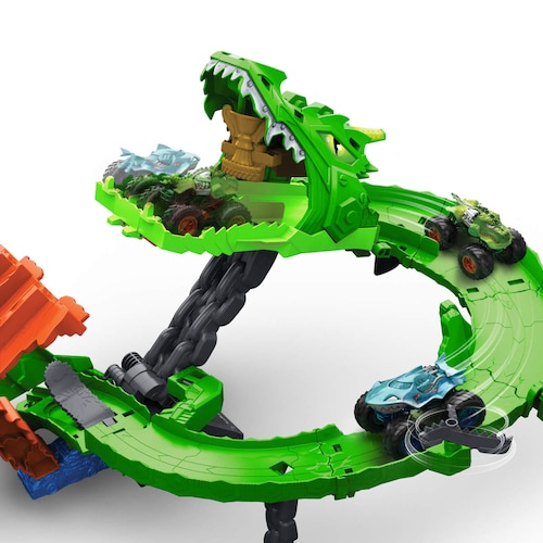 Hot Wheels Pista Tiburones Vs. Dinosaurios Destruccion