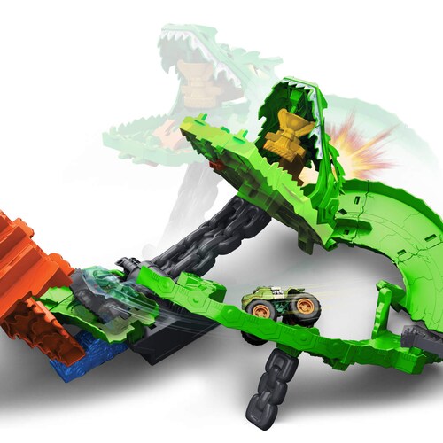 Hot Wheels Pista Tiburones Vs. Dinosaurios Destruccion