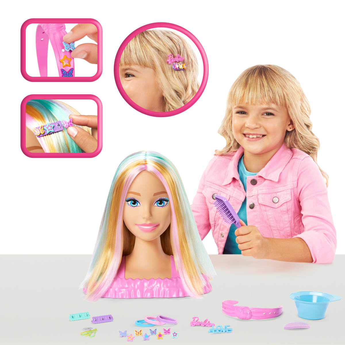 Barbie Styling Head Muñeca Cabello Rubio con Mechas