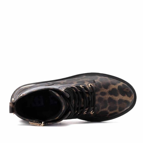 Bota Militar Xti Animal Print con Aplicación para Mujer