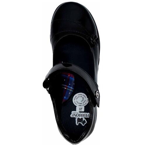 Zapato Escolar en Charol Ferrioni con Aplicación para Niña