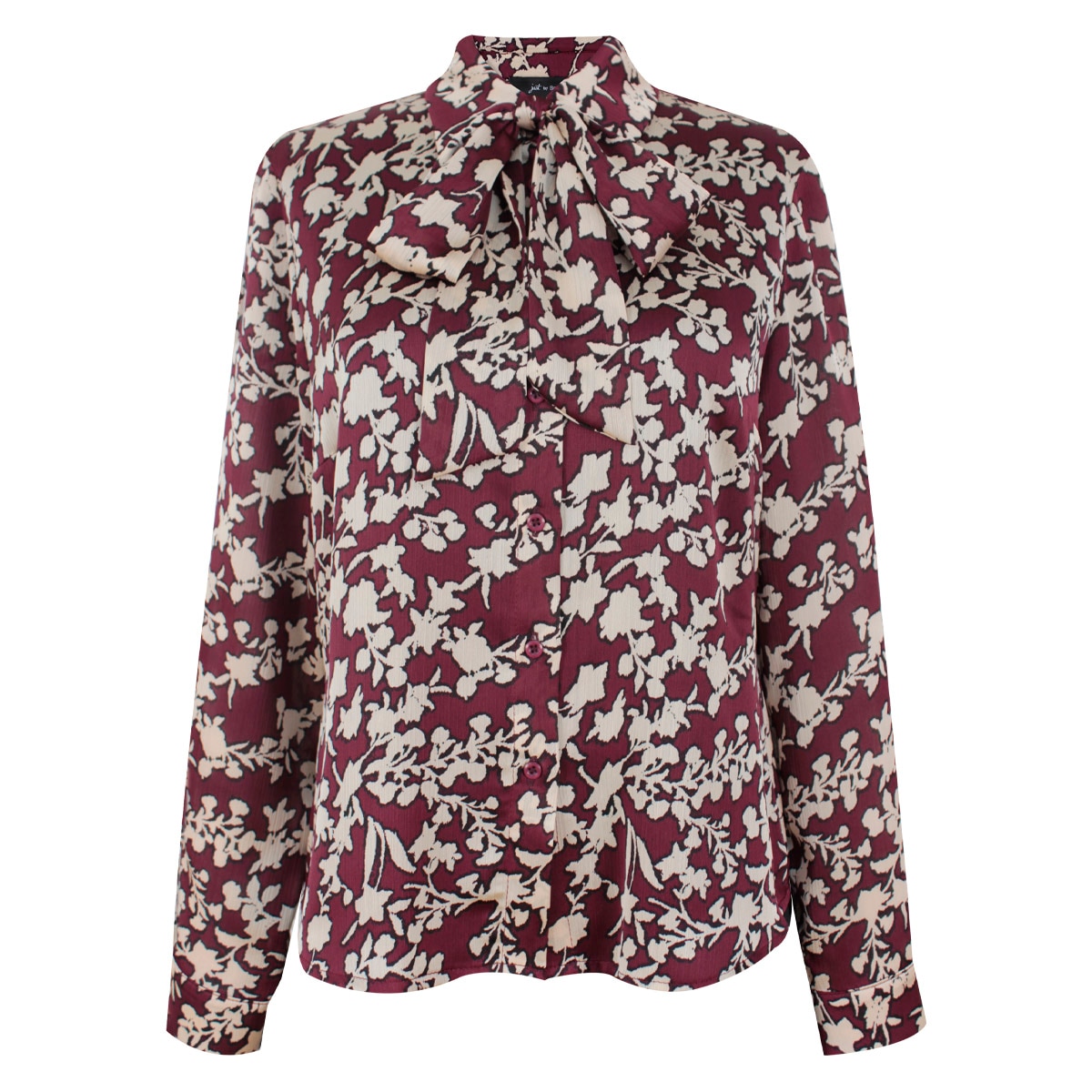 Blusa Camisera con Lazo en Cuello para Just By Basel para Mujer Petite