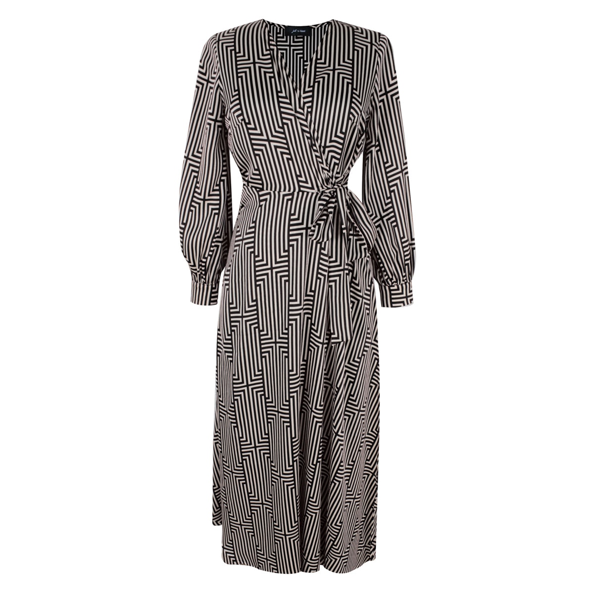 Vestido Cruzado Estampado Geométrico para Just By Basel para Mujer Petite