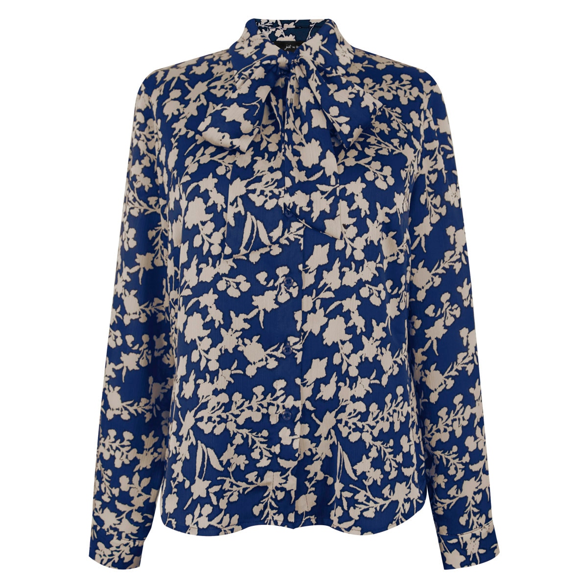 Blusa Camisera con Lazo en Cuello para Just By Basel para Mujer Petite