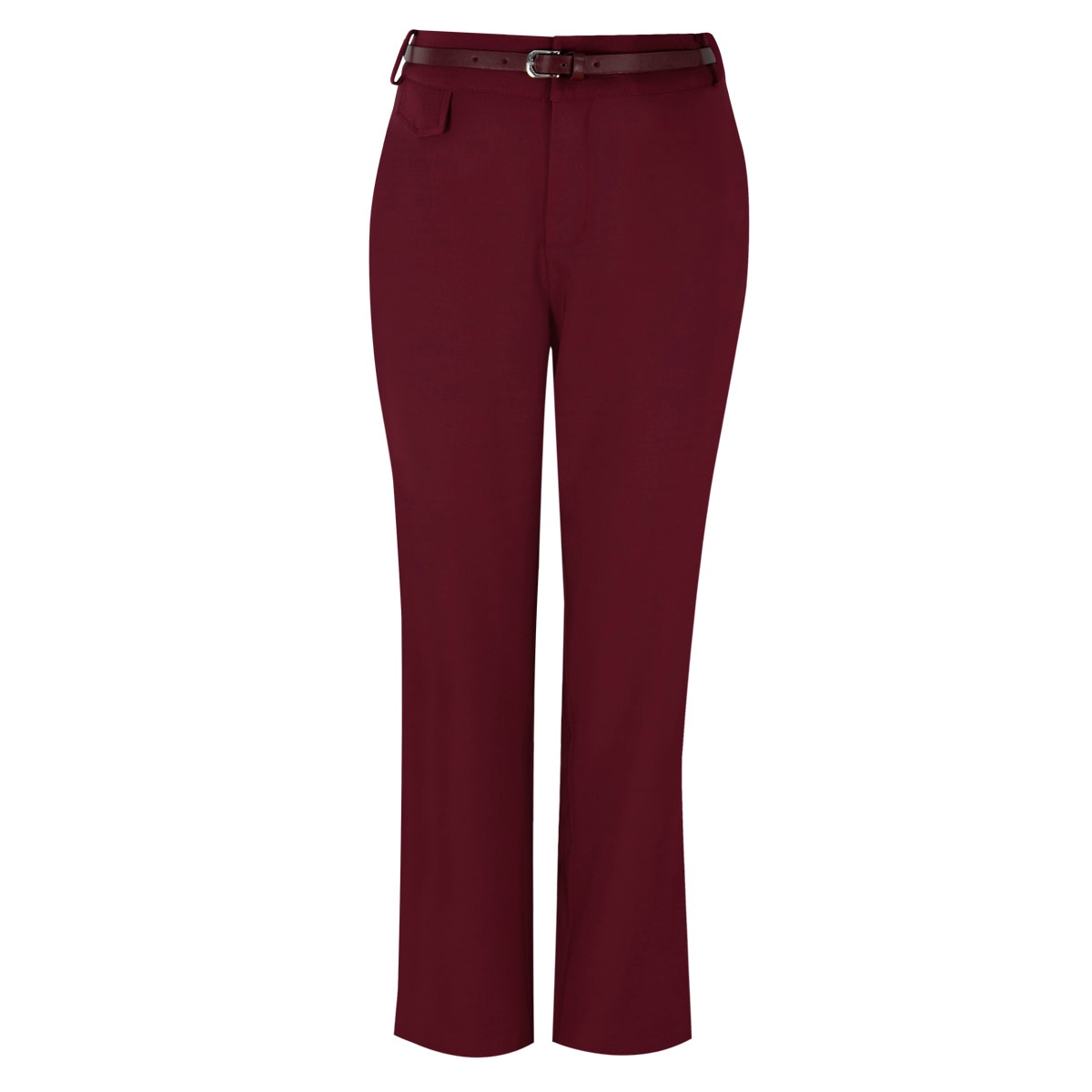 Pantalón Recto con Cinturón para Just By Basel para Mujer Petite