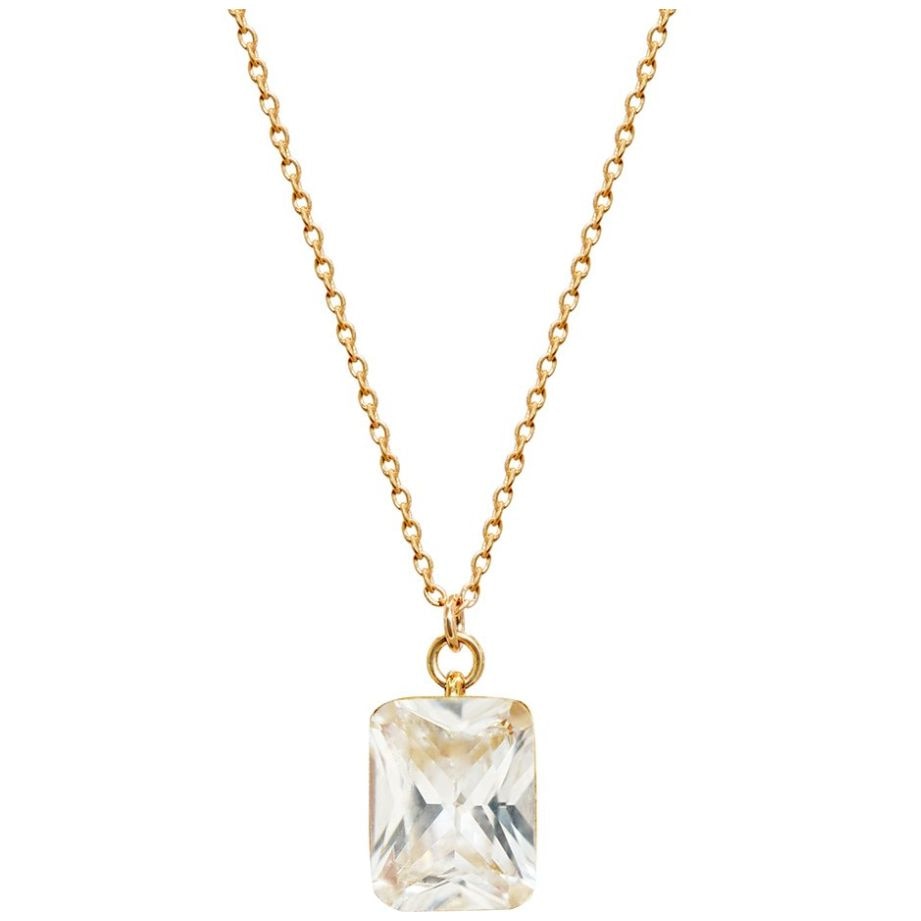 Dije con Cadena Acabado Brillante Baño de Oro Adrianne Picard Crystals