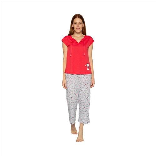Pijama Manga Corta Peanuts para Mujer