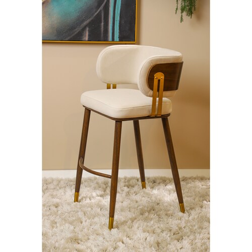 Taburete de Tela Col Thai Adventure Blanco Home & Details