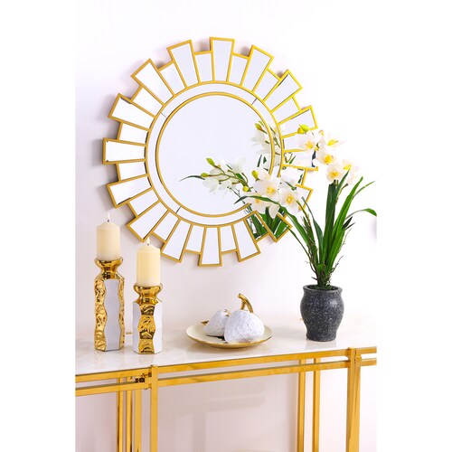 Espejo Redondo Dorado Coldeeply Gold Home & Details