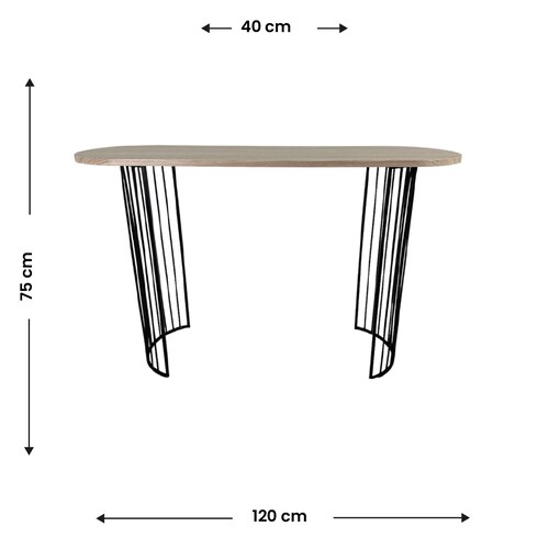 Consola Superf Madera Patas Negras Col Bauhaus Home & Details