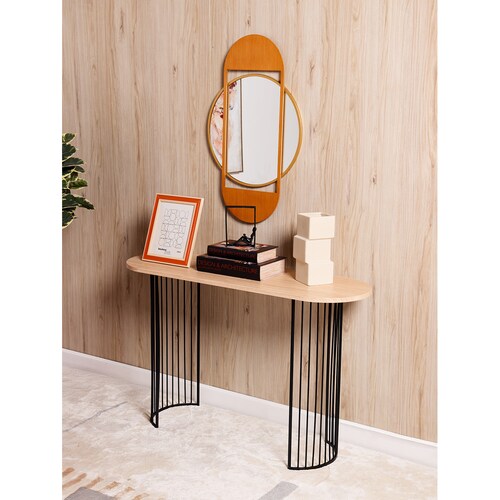 Consola Superf Madera Patas Negras Col Bauhaus Home & Details