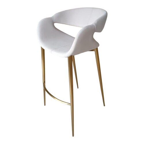 Taburete de Tela Color Blanco Home & Details
