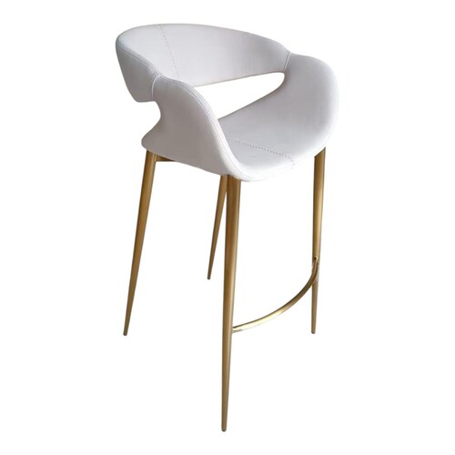 Taburete de Tela Color Blanco Home & Details