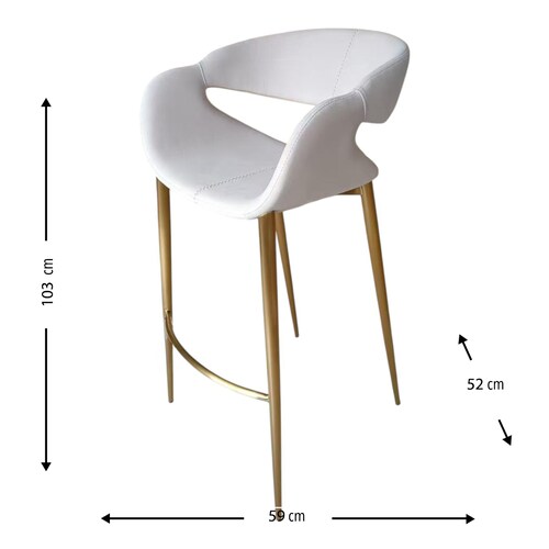 Taburete de Tela Color Blanco Home & Details