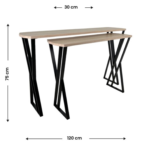 Juego Consolas Madera Patas Negras Col Bauhaus 4 Home & Details