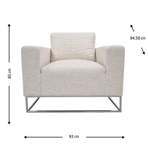 Sillón Color Crema Patas de Metal 42 Home & Details