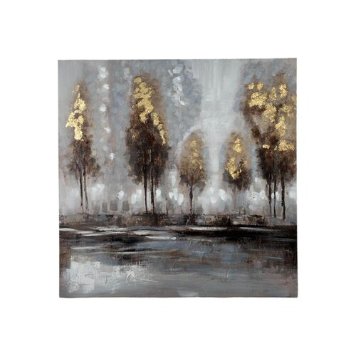 Cuadro Cinco Arboles Color Dorado Deeply Gold