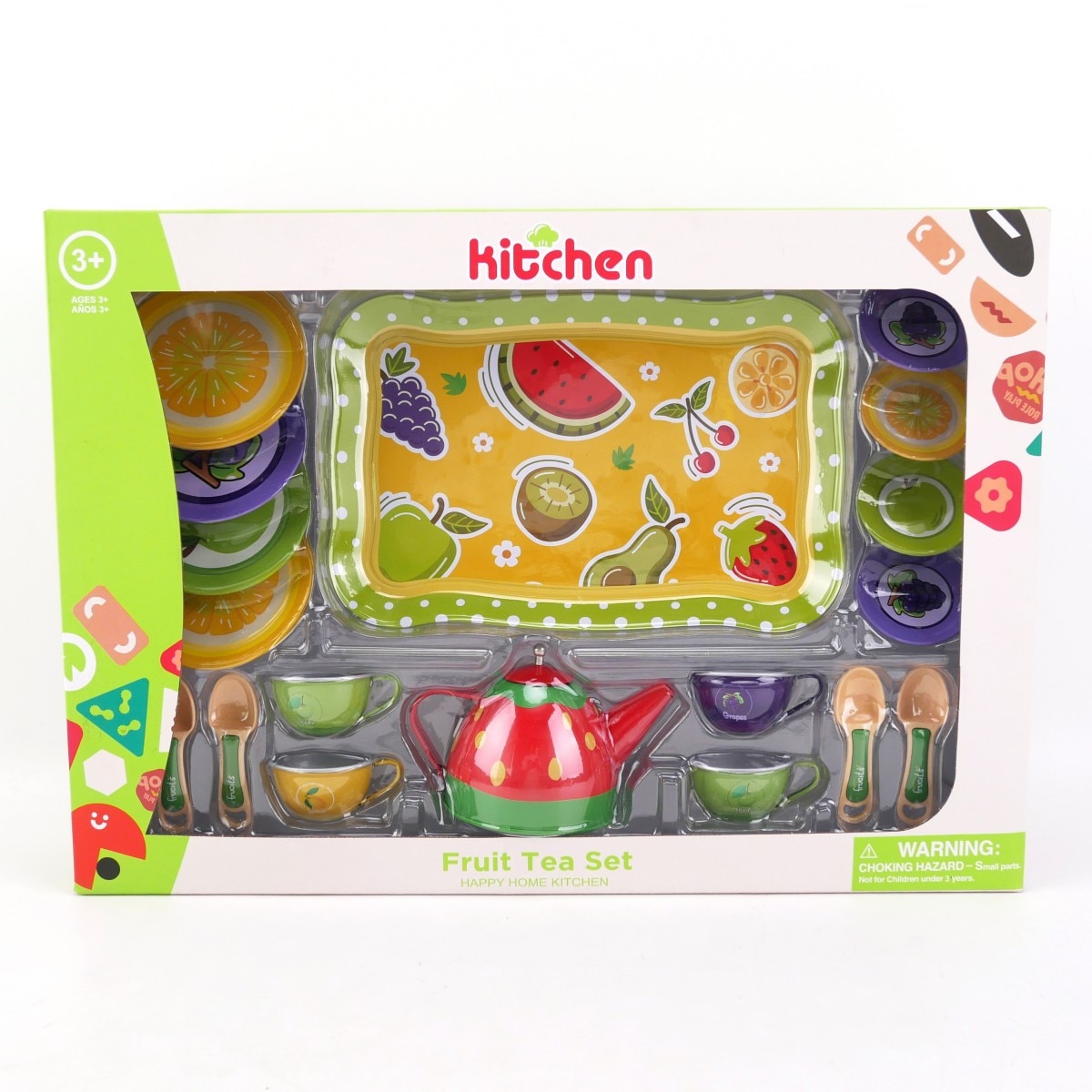 Juego de Té Metálico Temática de Frutas Happy Valley
