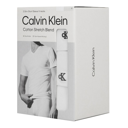 3 Pack Playeras Calvin Klein Cuello V en Algodón para Hombre