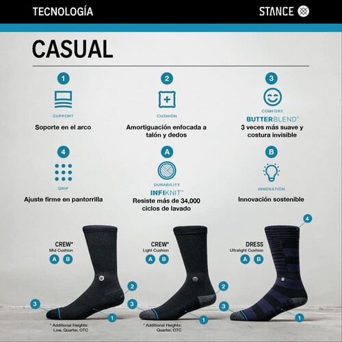 Calcetines Stance Fallin In Skull Crew Unisex