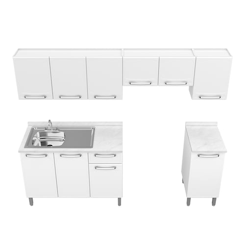 Cocina Acero Bertolini Alaska 240 Cm Blanca