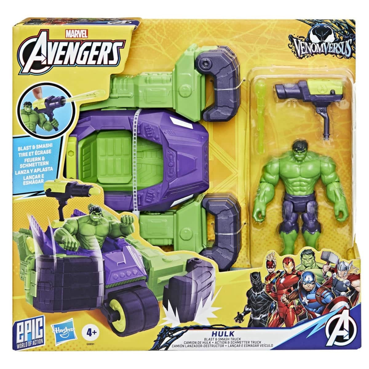 Marvel Set Avengers Venomversus Hulk Blast & Smash Truck Hasbro