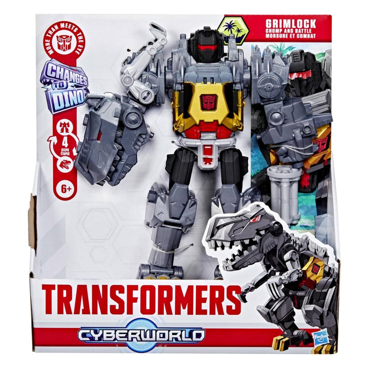 Transformers Figura Cyberworld Mandíbula Batalla Grimlock Hasbro