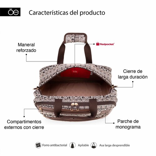 Duffle Bag Cloe Tafreli Multicolor-Rosa