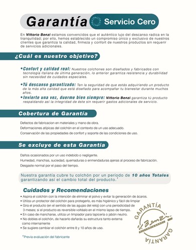 Colchón Matrimonial Edición Limitada Vittorio Benzi