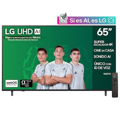 Pantalla LG 65 Pulgadas 4K Uhd Ai Ua8050 + Mueble de Pared + Accesorios