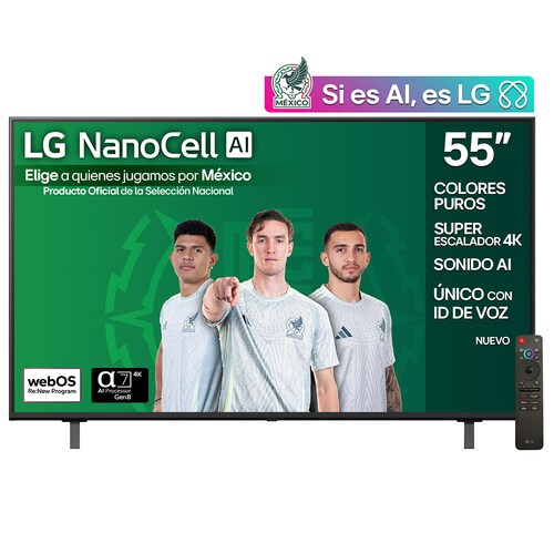Pantalla LG 55 Pulgadas 4K Smart Tv Nanocell Ai Nano80