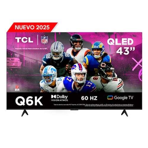 Pantalla Tcl Qled 43 Pulgadas 4K Google Tv 43Q6K