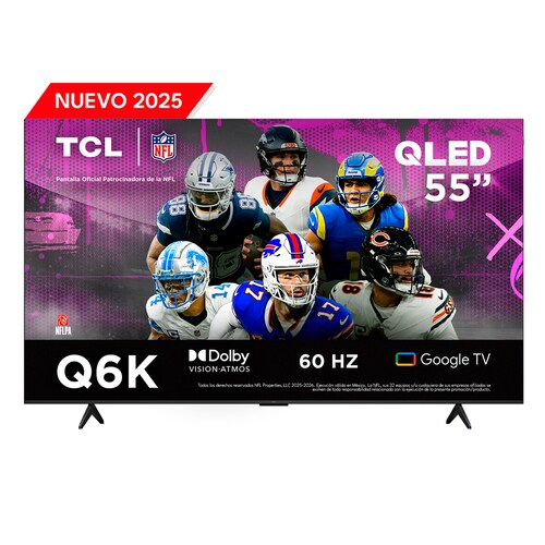 Pantalla Tcl Qled 55 Pulgadas 4K Google Tv 55Q6K