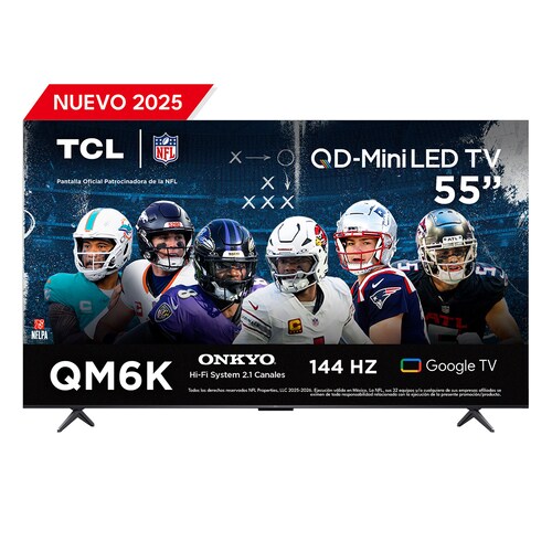 Pantalla Tcl Mini Led 55 Pulgadas 4K Google Tv 55Qm6K