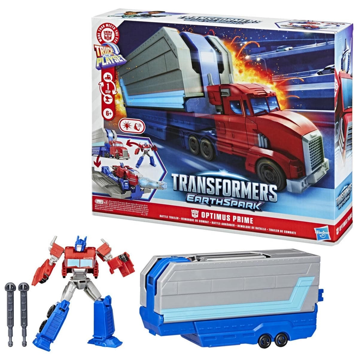 Transformers Set de Juego Remolque de Batalla Optimus Prime