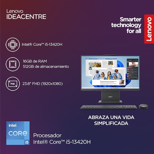 All In One Lenovo Ideacentre 24Irh9 23.8” 16Gb Ram + 512 Gb