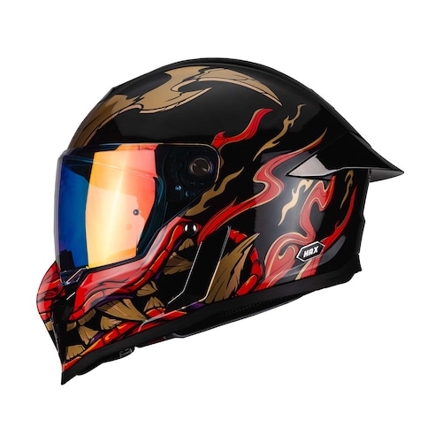Casco Integral Black Pearl Shogun Negro Rojo Brill
