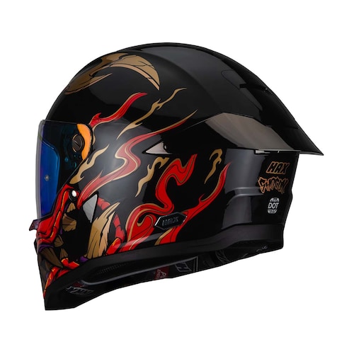 Casco Integral Black Pearl Shogun Negro Rojo Brill