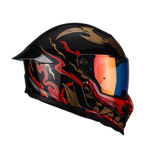 Casco Integral Black Pearl Shogun Negro Rojo Brill