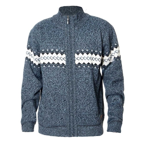 Suéter Abierto Grecas Banana Blue para Hombre Plus