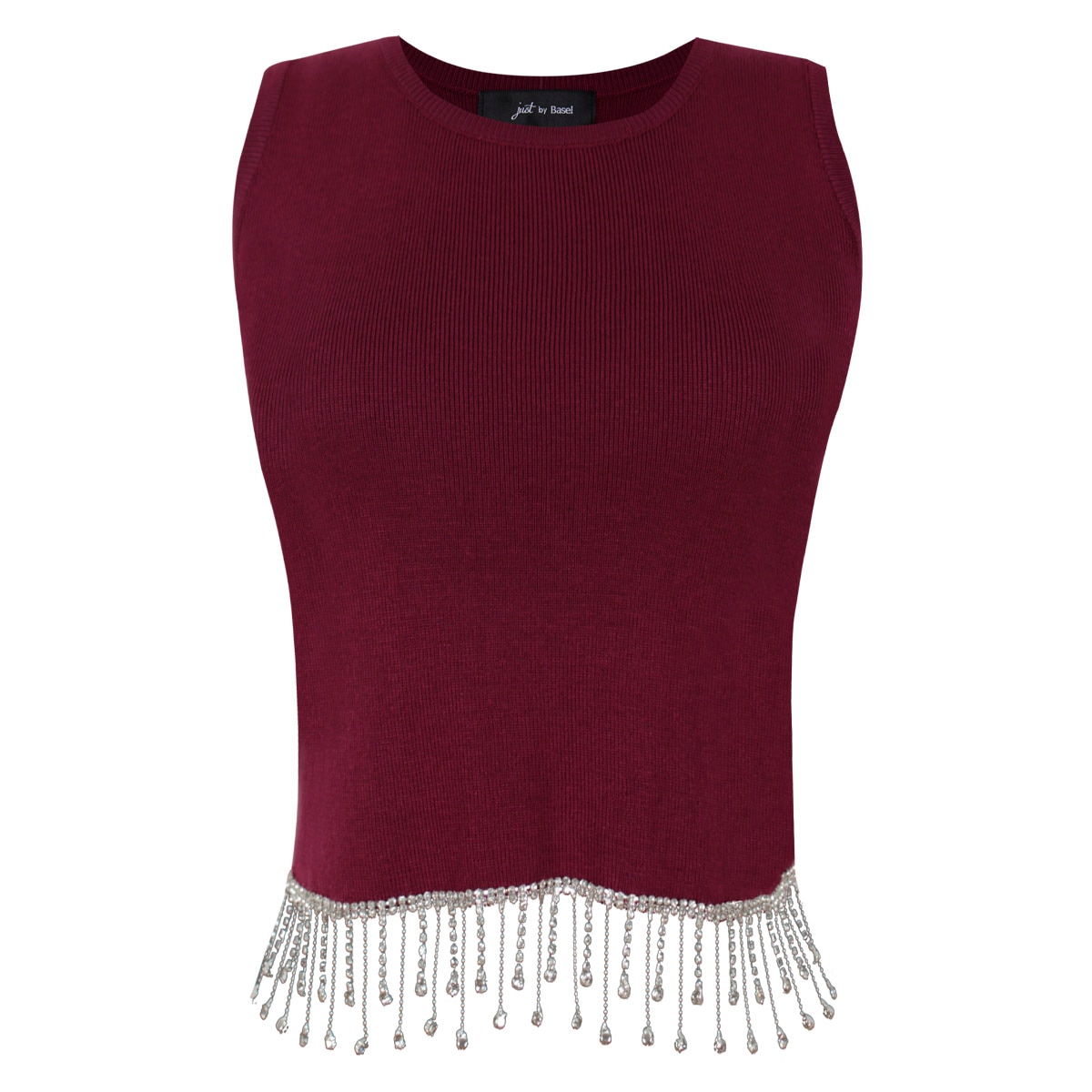Blusa de Punto con Tiras de Cristal para Mujer Petite Just By Basel
